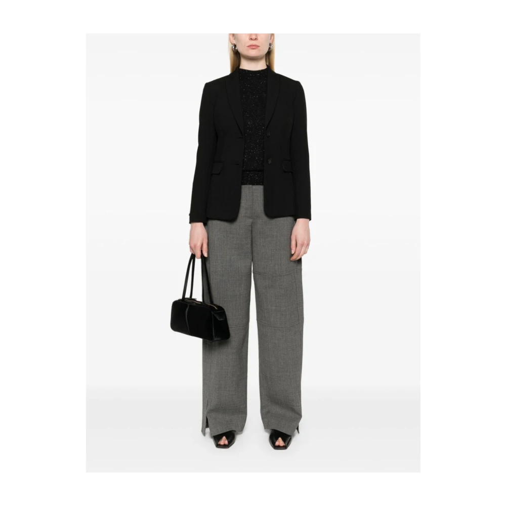 PESERICO Stijlvolle Jas in Trendy Ontwerp Black Dames
