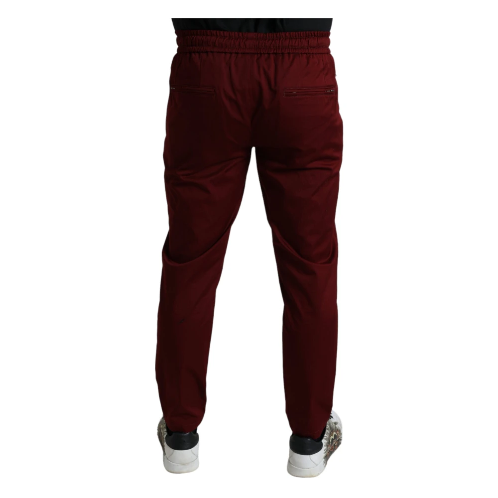 Dolce & Gabbana Luxe Katoenen Stretch Jogger Broek Red Heren