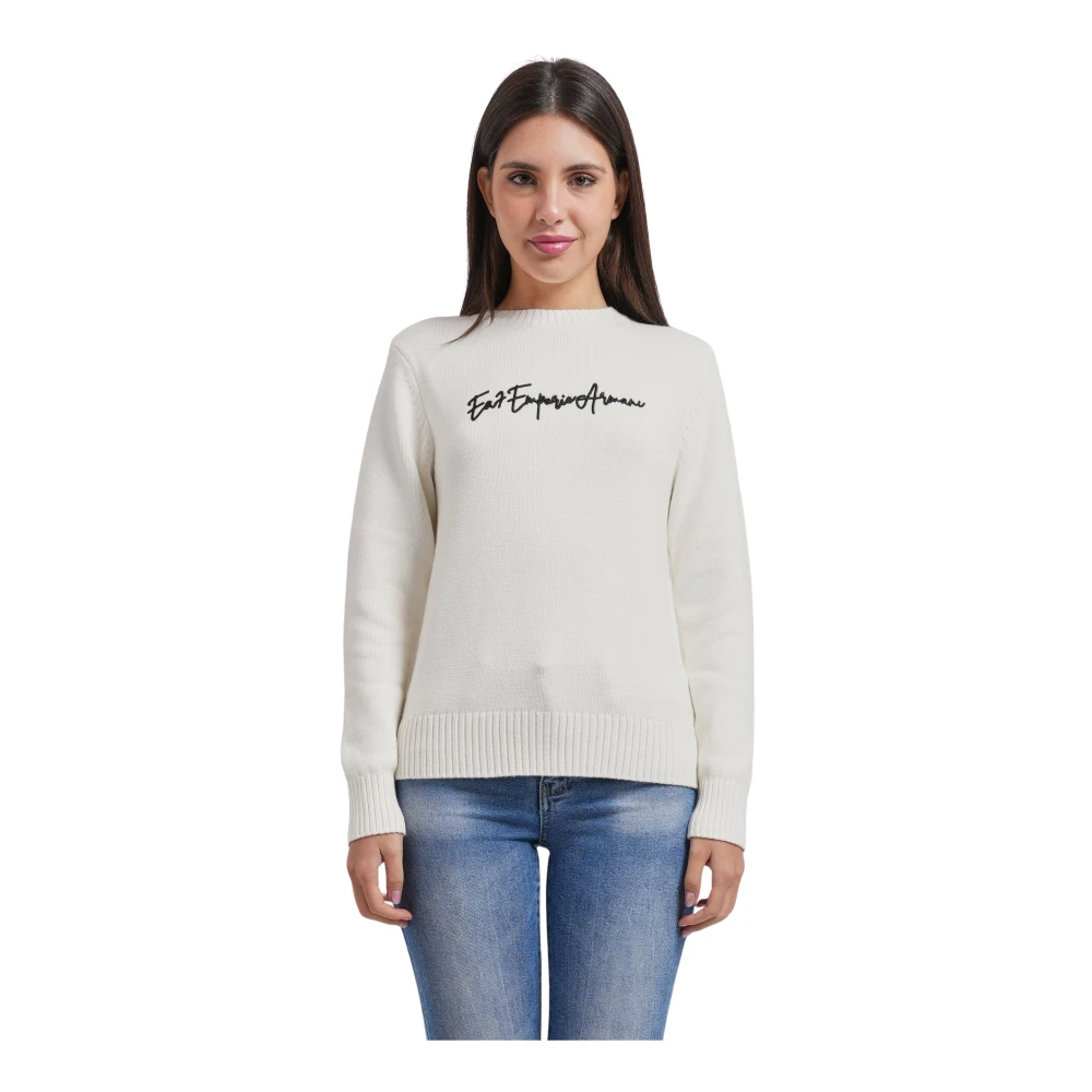 Emporio Armani Donna Bianco - Pullover Girocollo - Knitwear - M