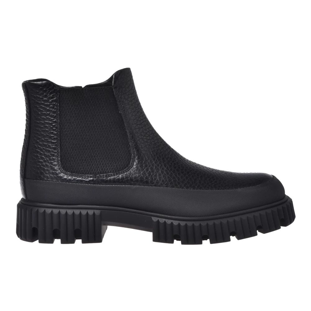 Baldinini Men's Black Chelsea Boots, 10 Uk, Tumbled Leather Ankle Boots