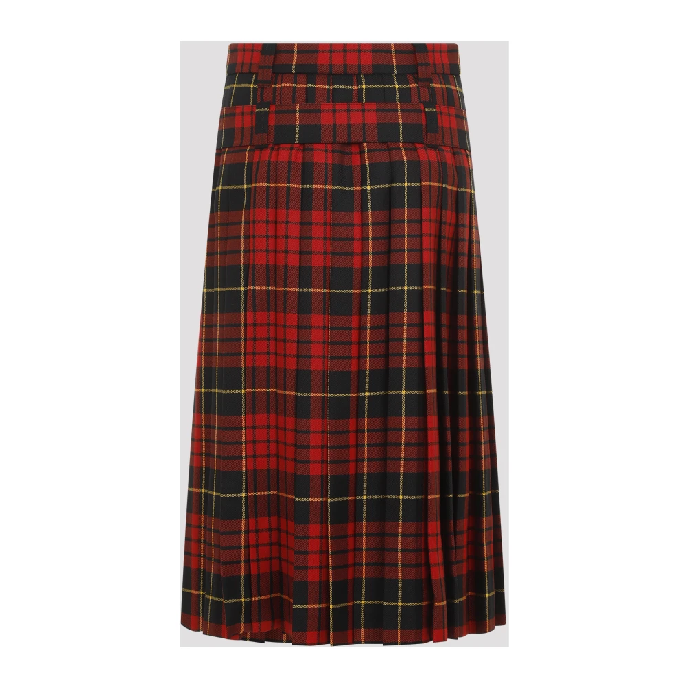 alexander mcqueen Rode Zwarte Gele Tartan Rok Red Dames