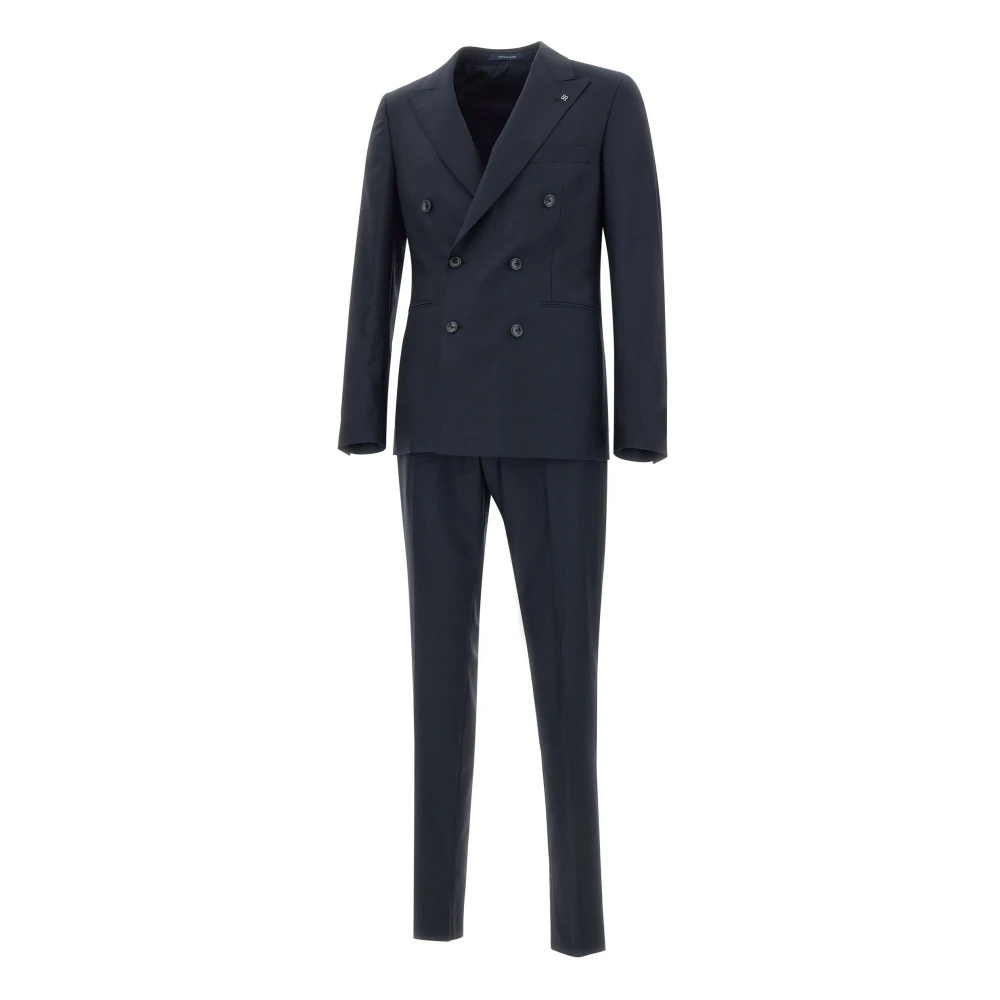 Tagliatore Men's Blue Double Breasted Suits, M, Dresses