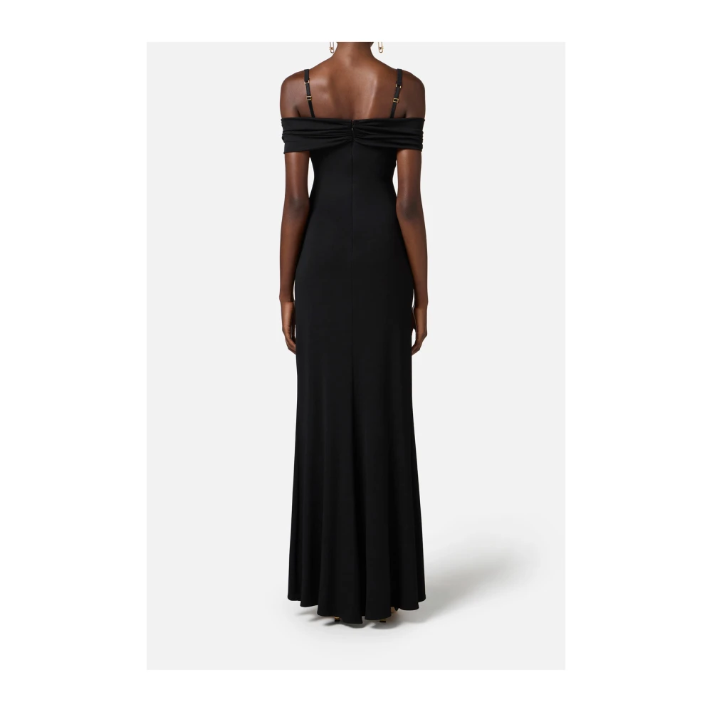 Elisabetta Franchi Zwarte Elegante Jurk Black Dames