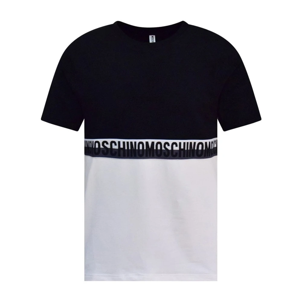 Moschino Logo Katoenen T-Shirt voor Heren Black Heren