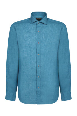 blue-linen-shirt-classic-collar