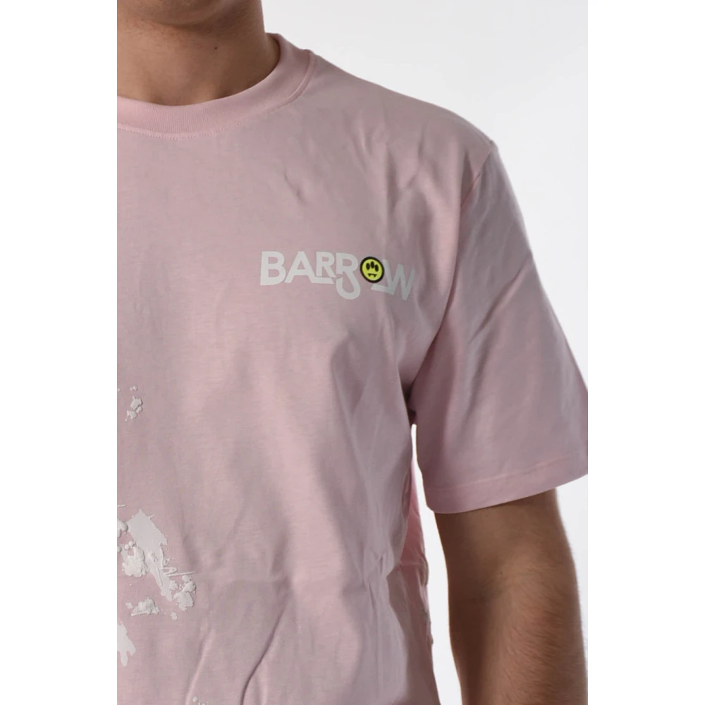 Barrow Grafische Print T-shirt Pink Heren