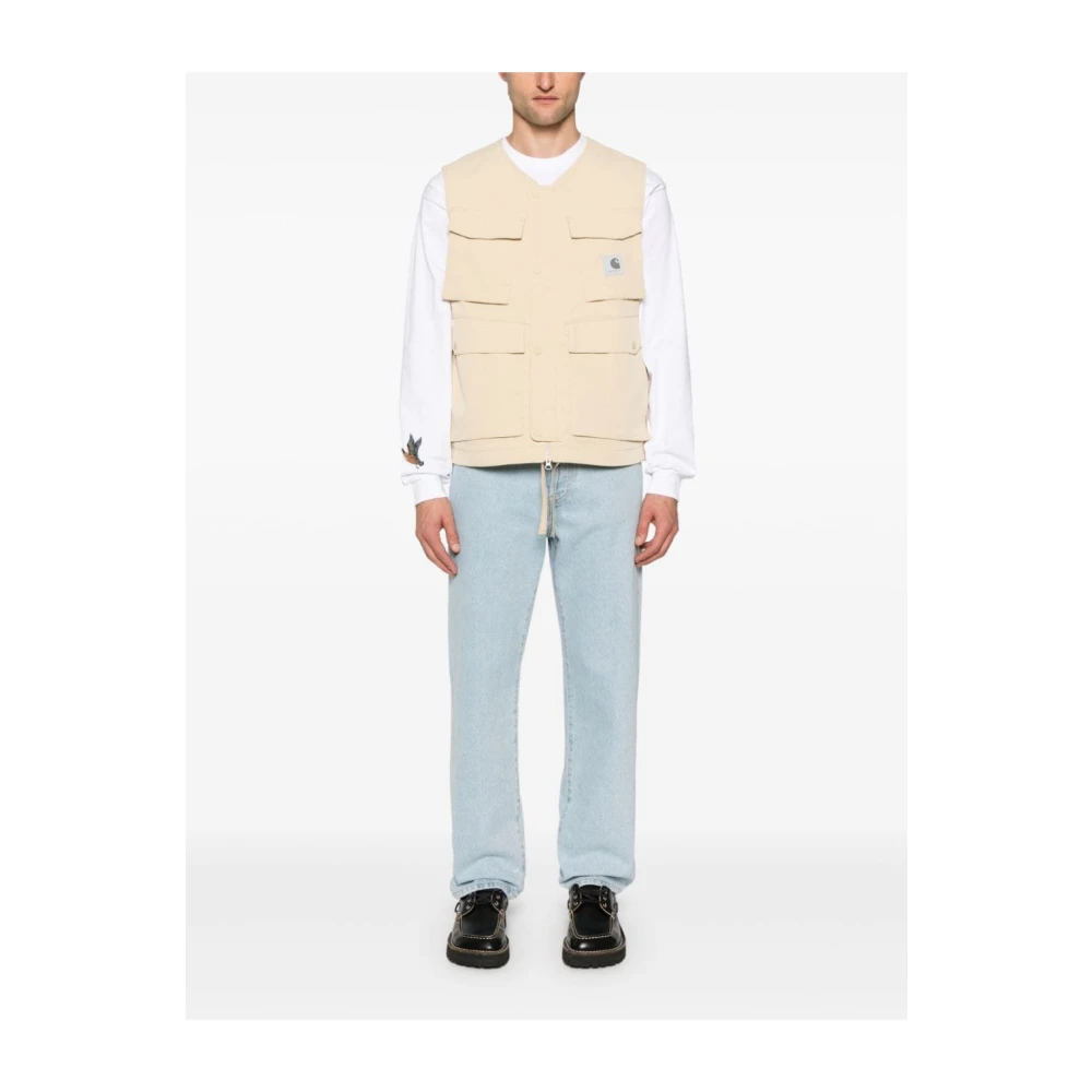 Carhartt WIP Waterafstotend Vest met 3D-zakken Beige Heren