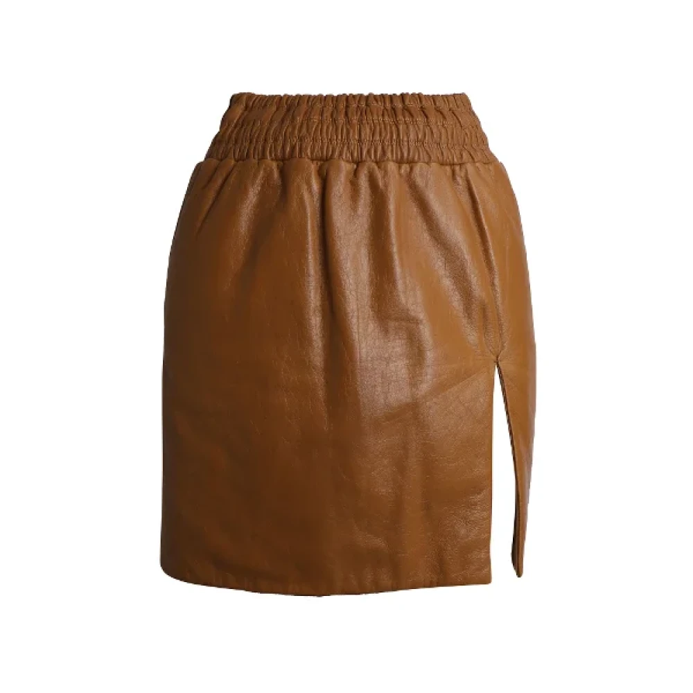 Miu Pre-owned Leather bottoms Brown Dames