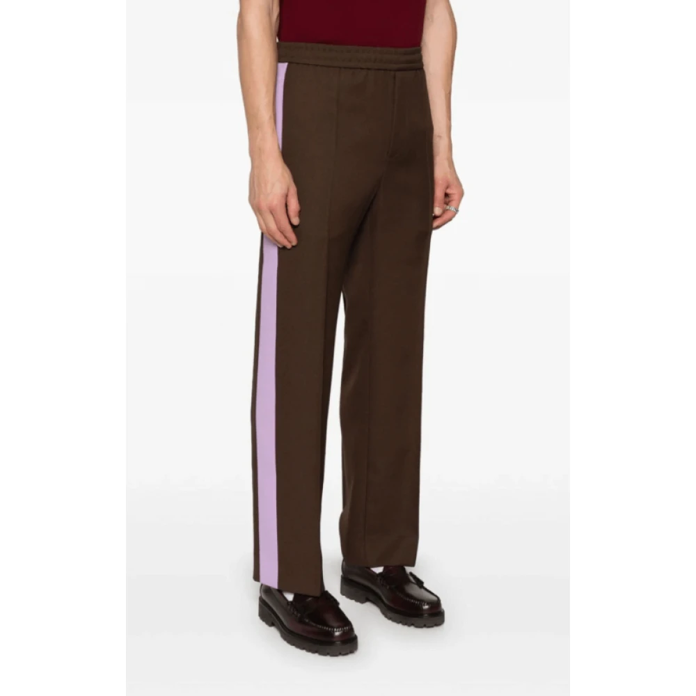 Gucci Stripe Detail Katoenen Broek Brown Heren
