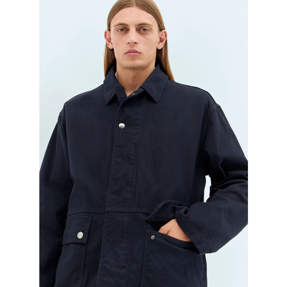 The Row Klassieke Katoenen Twill Jas Blue Heren