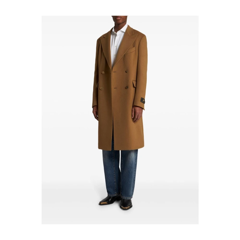 ETRO Bruine Kasjmier Dubbel-Borst Jas Brown Heren