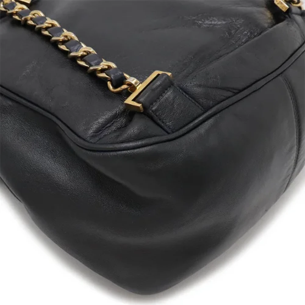 Chanel Vintage Pre-owned Leather backpacks Black Dames