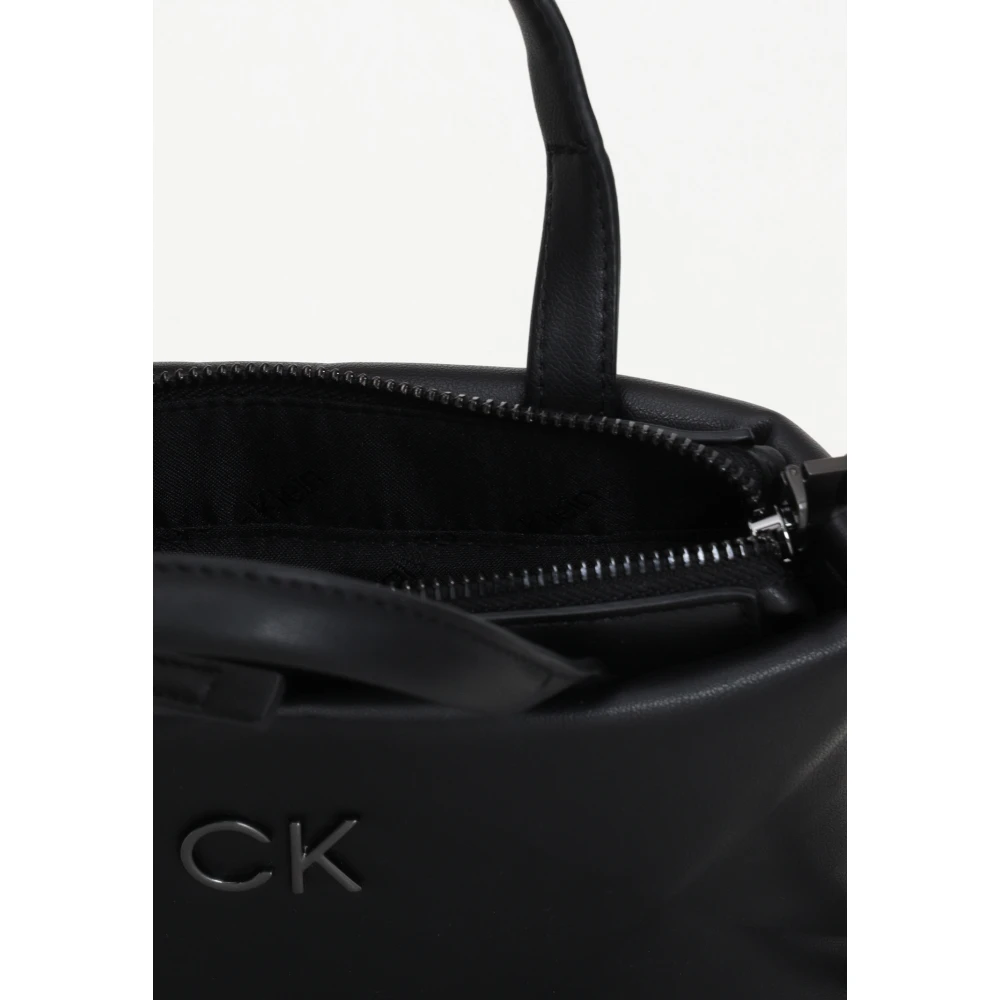 Calvin Klein Zwarte Re-lock Quick Tote Mini Tas Black Dames