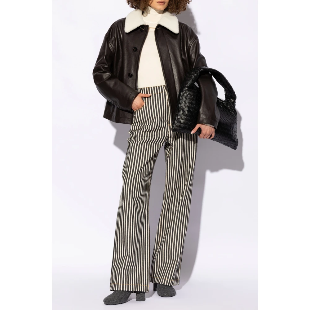 Bottega Veneta Gestreepte Patroon Jeans Black Dames