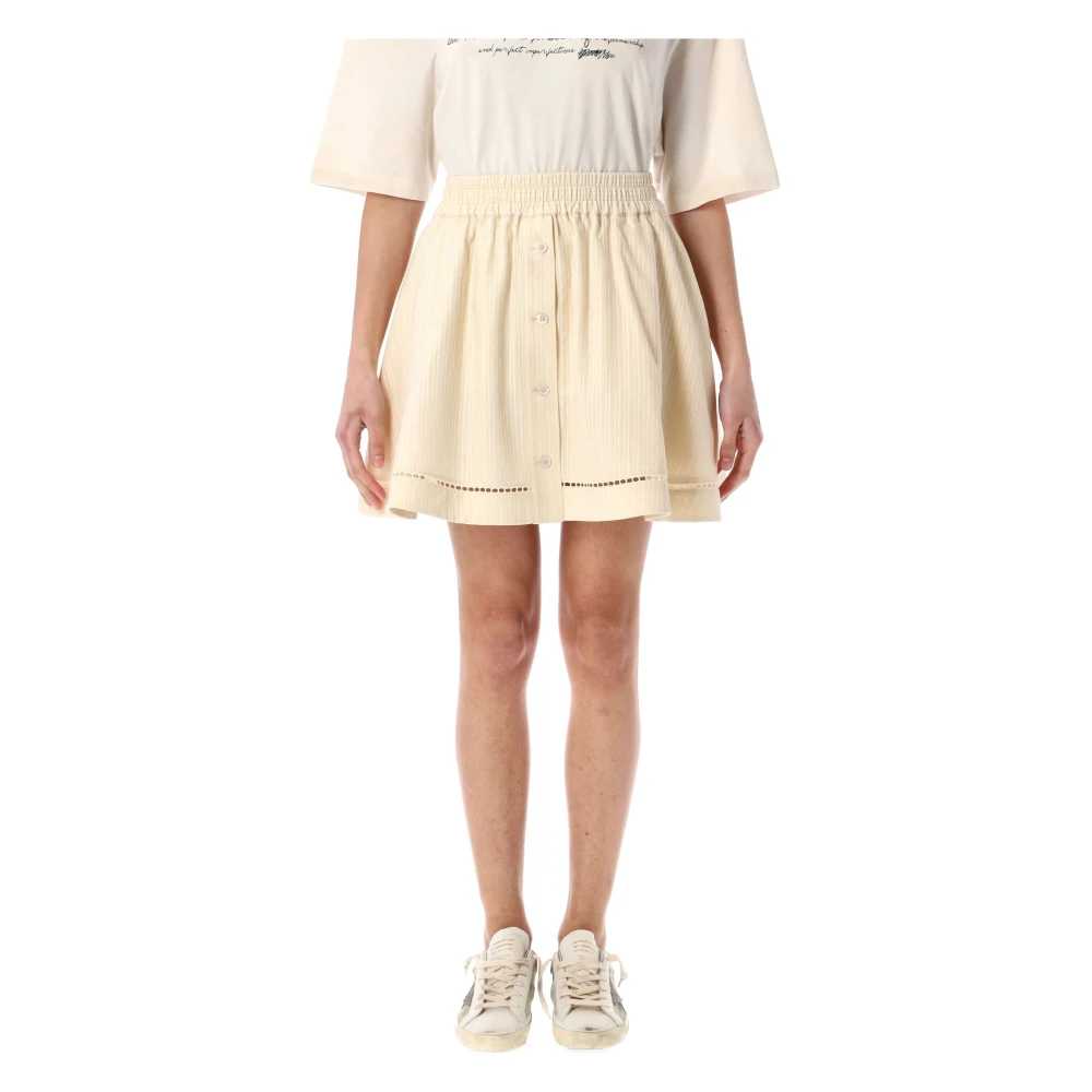 Golden Goose Minirok met Knopen Beige Dames