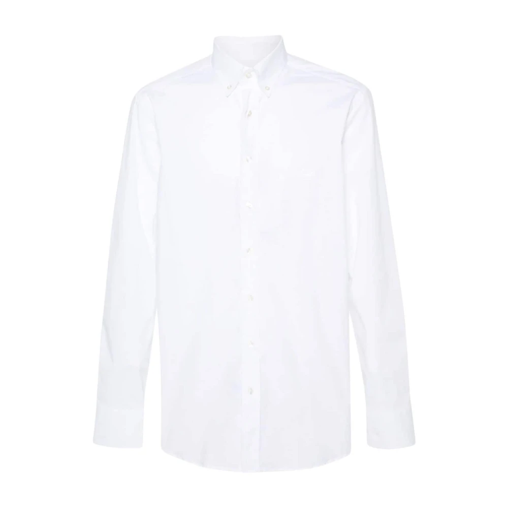 ETRO Witte Katoenmix Poplin Overhemd White Heren