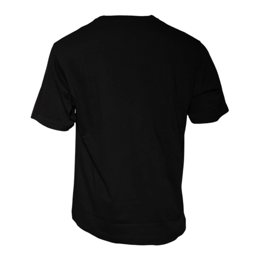 Dolce & Gabbana Zwart Logo Print Katoenen T-shirt Black Heren