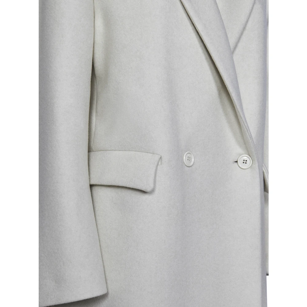 Drumohr Witte Dubbel-Borst Wol Jas White Dames