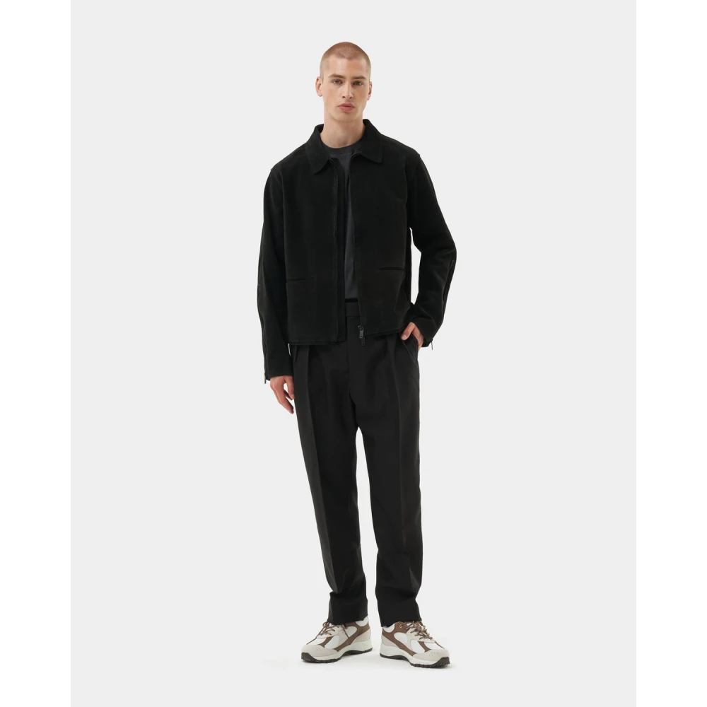 Filling Pieces Leather Jacket Suede Black Heren