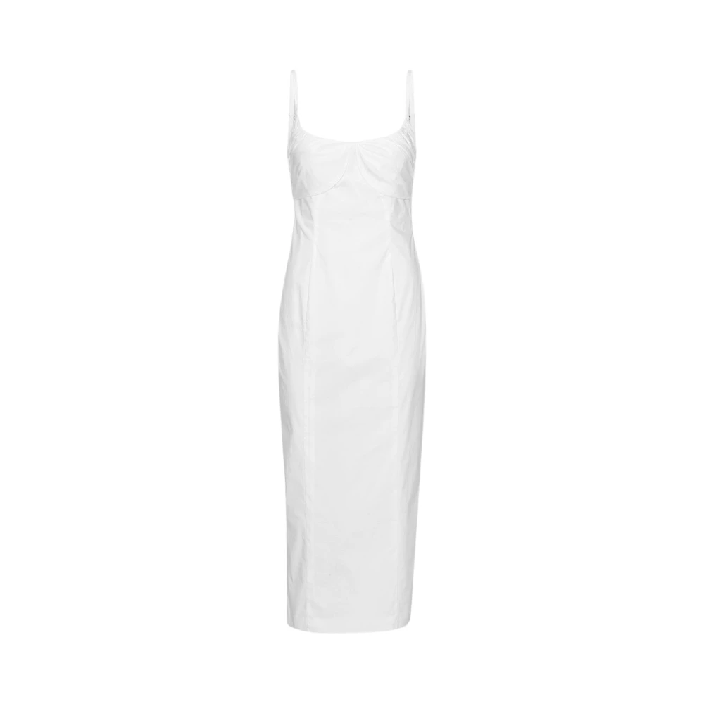 Rotate Birger Christensen White Sleek Ruched Cup Midi Dress - Female - Midi Dresses - Xs - Dresses
