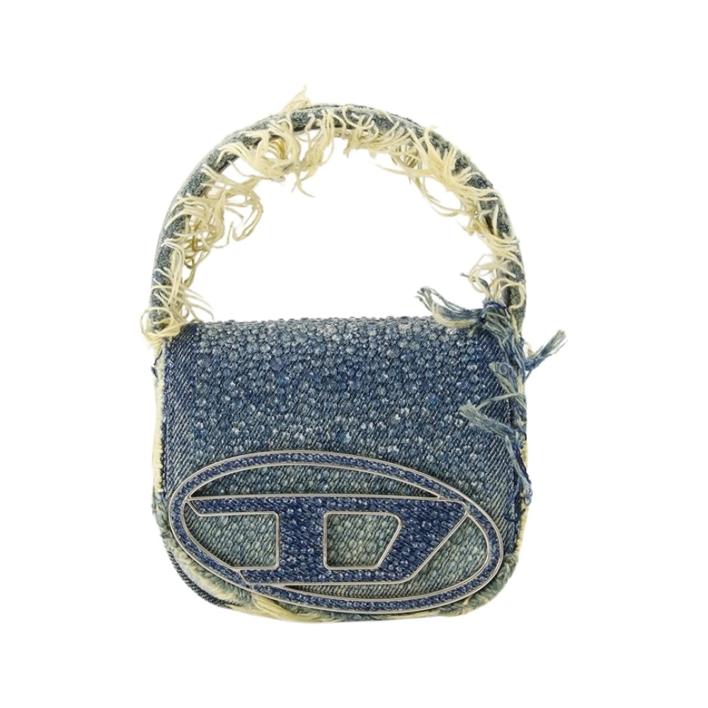 Diesel Denim Schoudertas met Strass Blue Dames