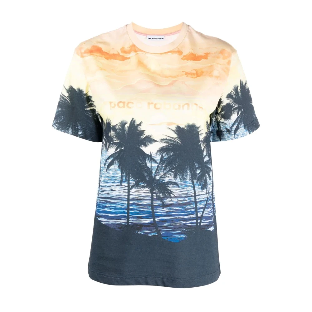 Paco Rabanne Casual Korte Mouw Multicolor Katoenen T-shirt Multicolor Dames