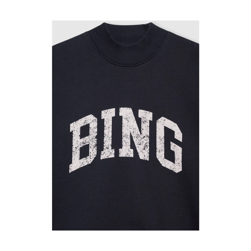 Anine Bing Navy Sweatshirt met Bing Print Blue Dames