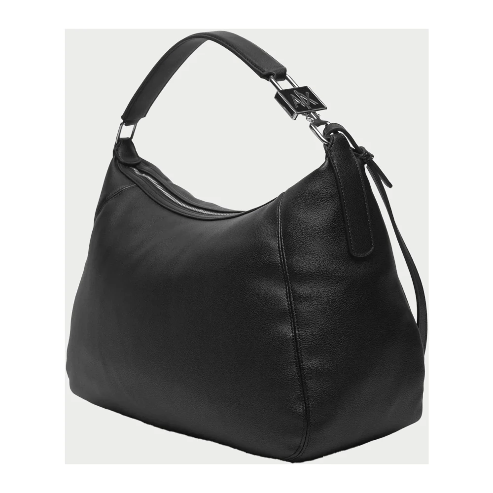 Armani Exchange Zwarte Tote Tas met Logo Handvat Black Dames