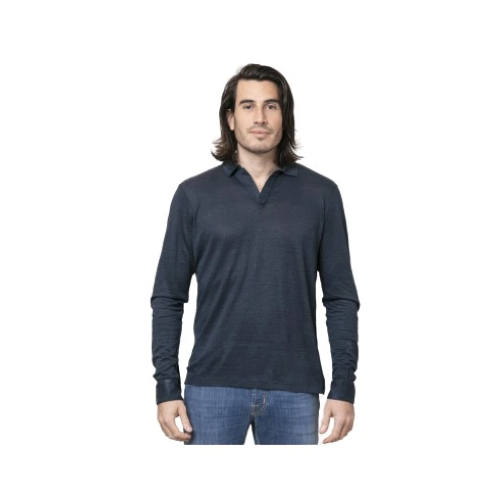 Gran Sasso Mannelijk Blauw Heren, Tops, : Linnen, Extra Groot