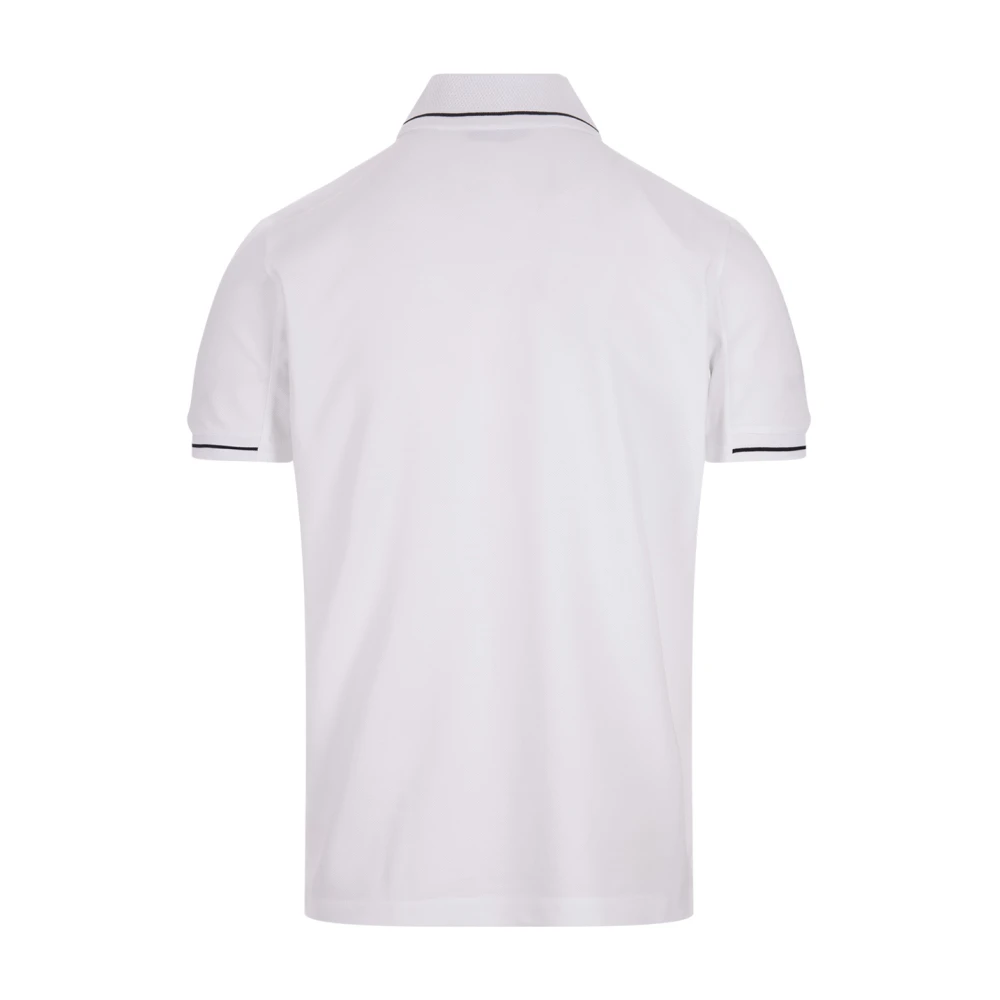 Moncler Witte Polo Shirt met Logo Patch White Heren