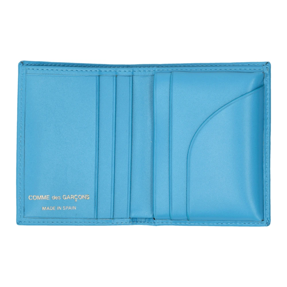 Comme des Garçons Blauwe Leren Cardholder Stijlvolle Heren Portemonnee Blue Unisex