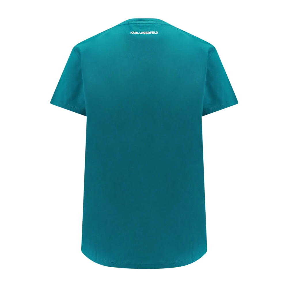 Karl Lagerfeld Biologisch katoenen T-shirt met logo print Green Dames