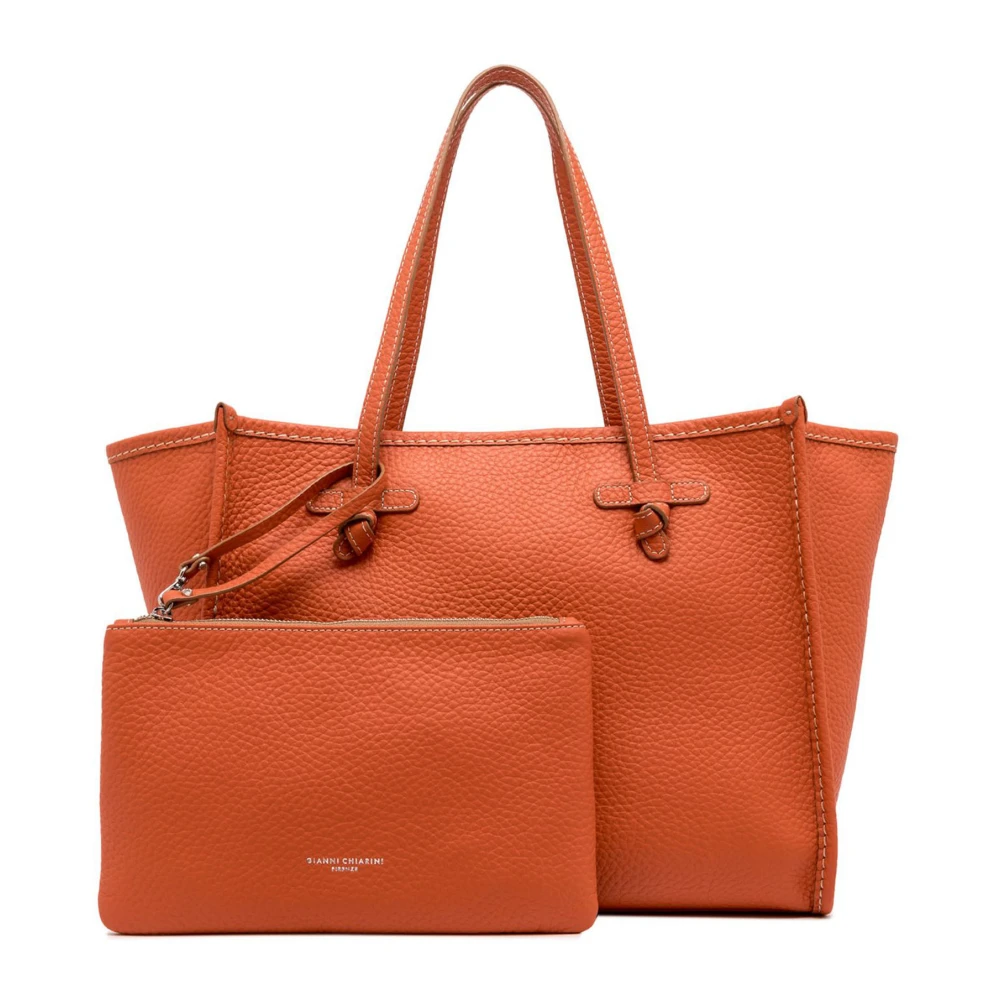 Gianni Chiarini Koraal Leren Shopper met Clutch Orange Dames