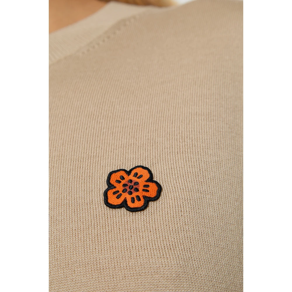 Kenzo Wollen trui met patch Beige Dames
