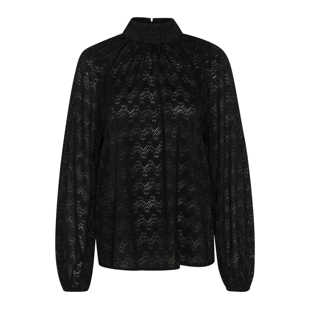 Kaffe Elegante Kant Blouse Zwart Diep Black Dames