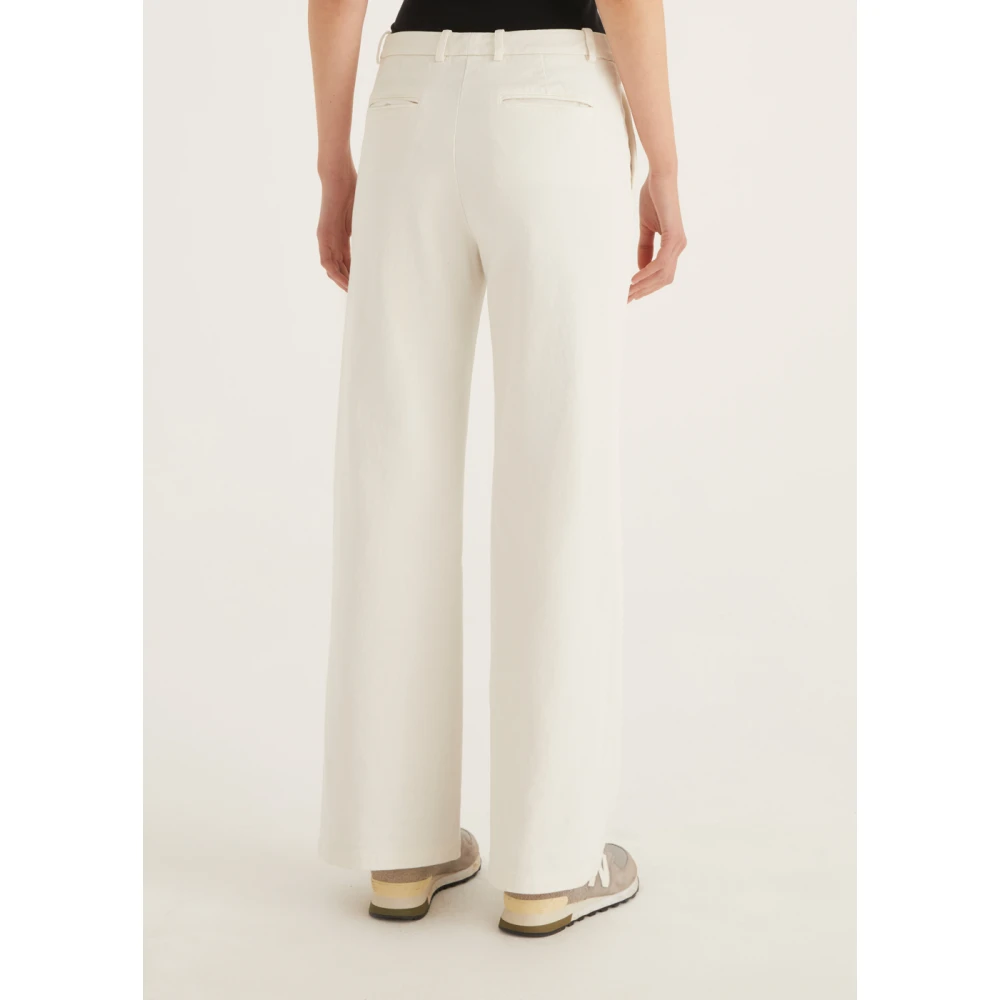 Rosso35 Wijde Katoenen Broek White Dames