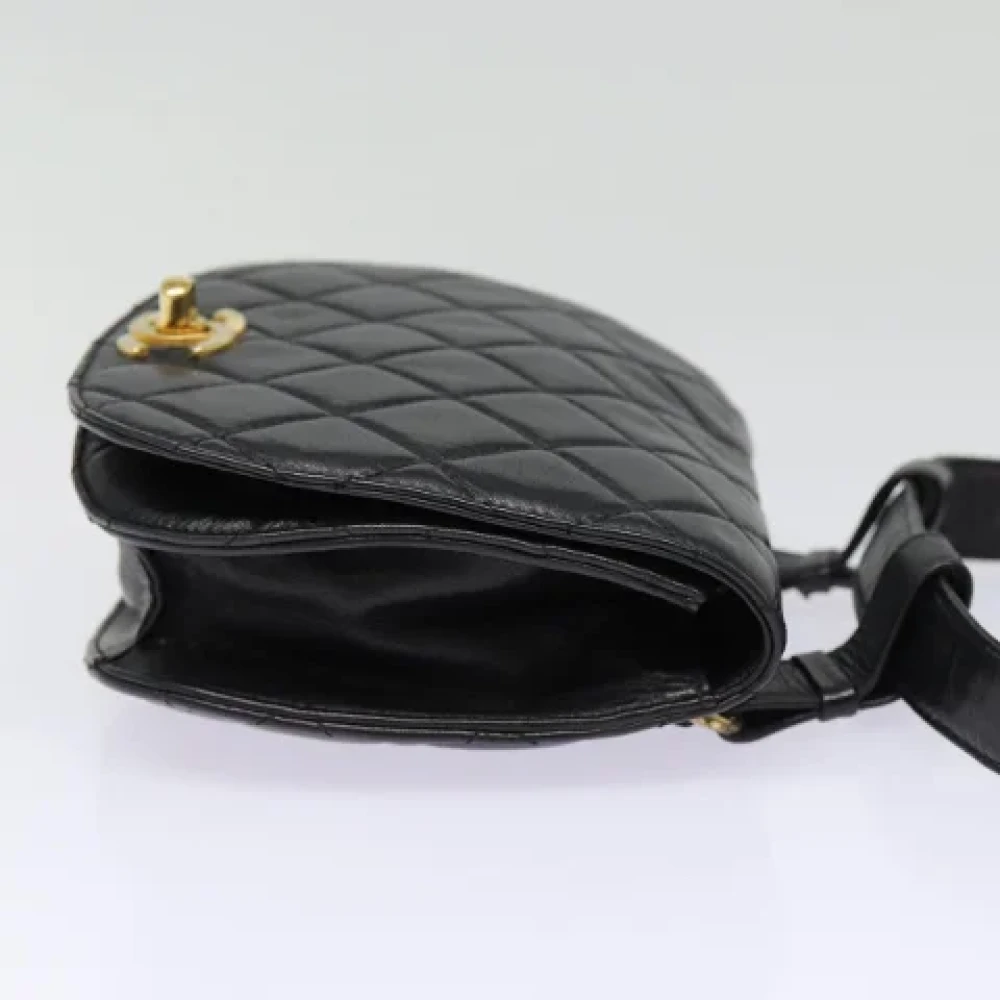 Chanel Vintage Pre-owned Leather crossbody-bags Black Dames