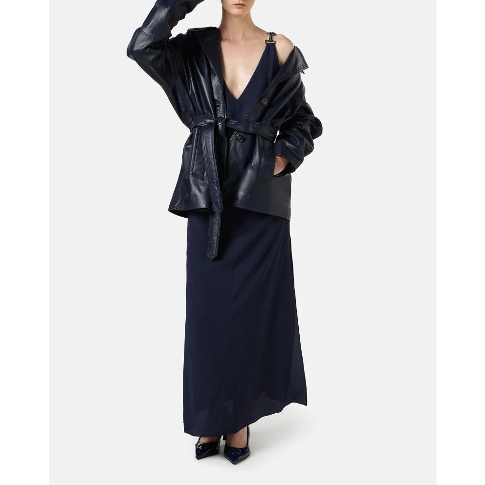 Iceberg Blauwe crêpe de Chine jurk met elegante details Blue Dames