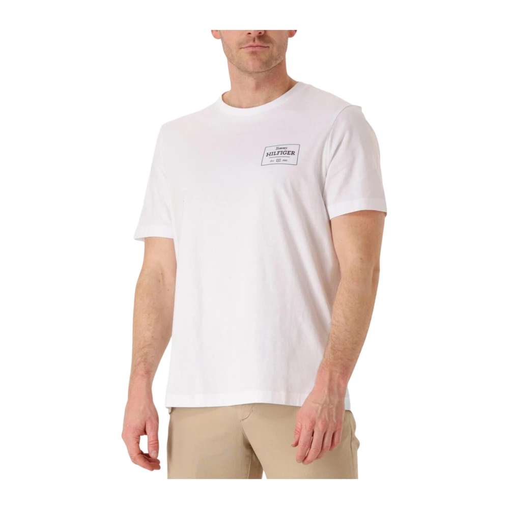 Tommy Hilfiger Heren Monotype Printed Label Tee White Heren