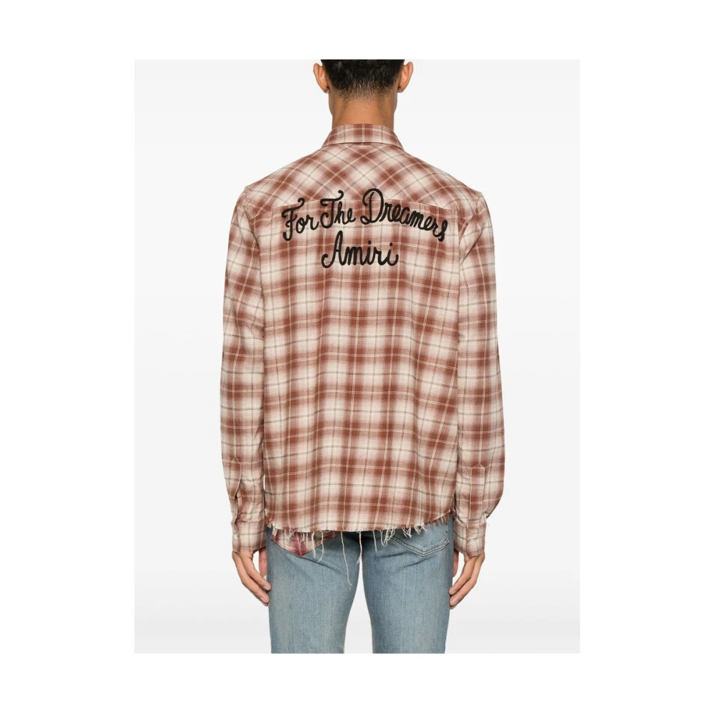 Amiri Klassieke Button-Up Shirt in Auburn Brown Heren