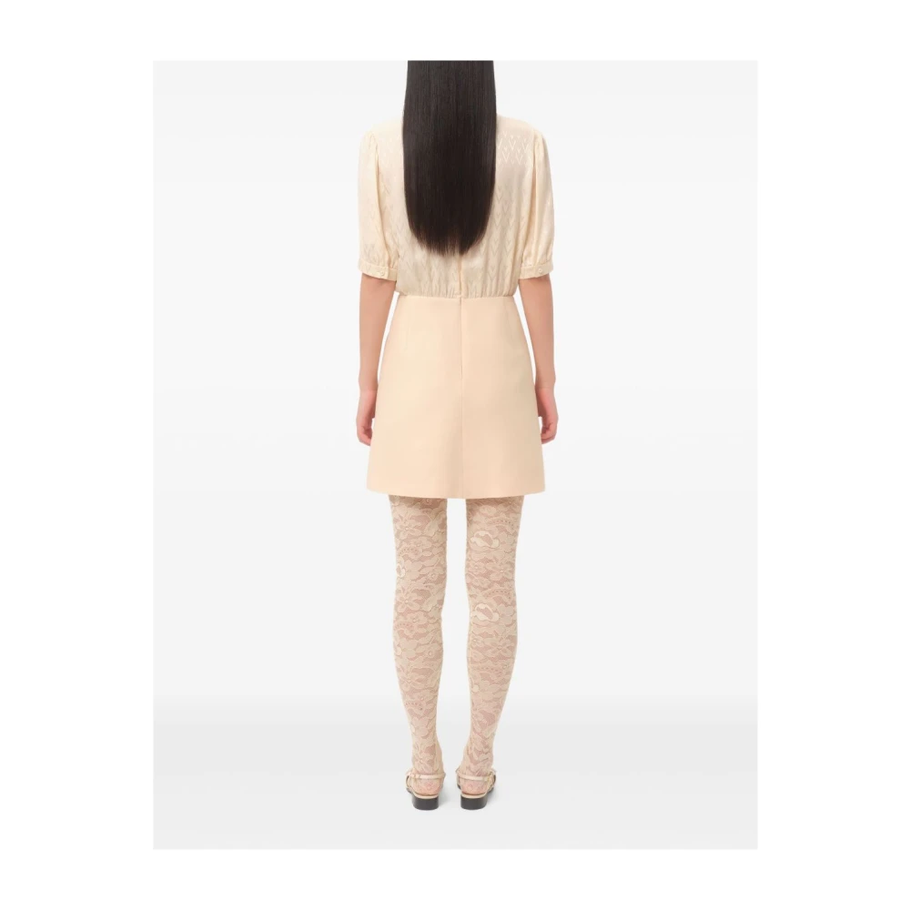 Valentino Garavani Mini Jurk met Ruches Beige Dames