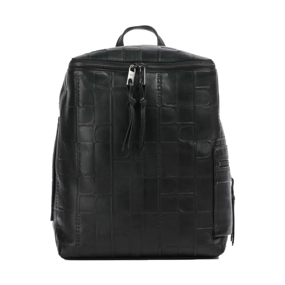 Liebeskind Berlin Unisex Black Backpacks, One Size, Hera Monogram Backpack