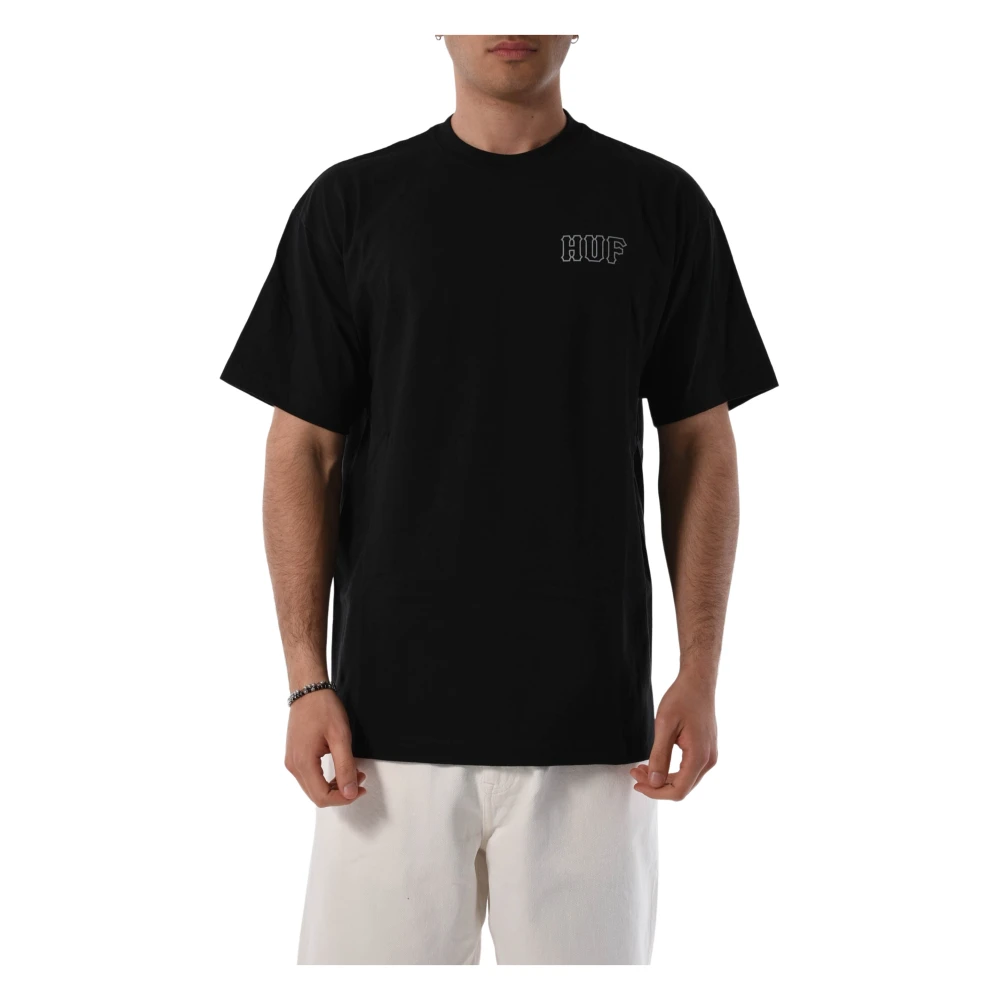 HUF Katoenen T-shirt met Voor- en Achterprint Black Heren