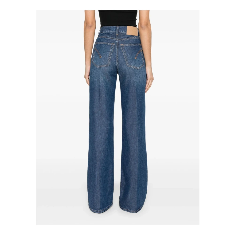 Dondup Blauwe Katoenen Denim Amber Jeans Blue Dames