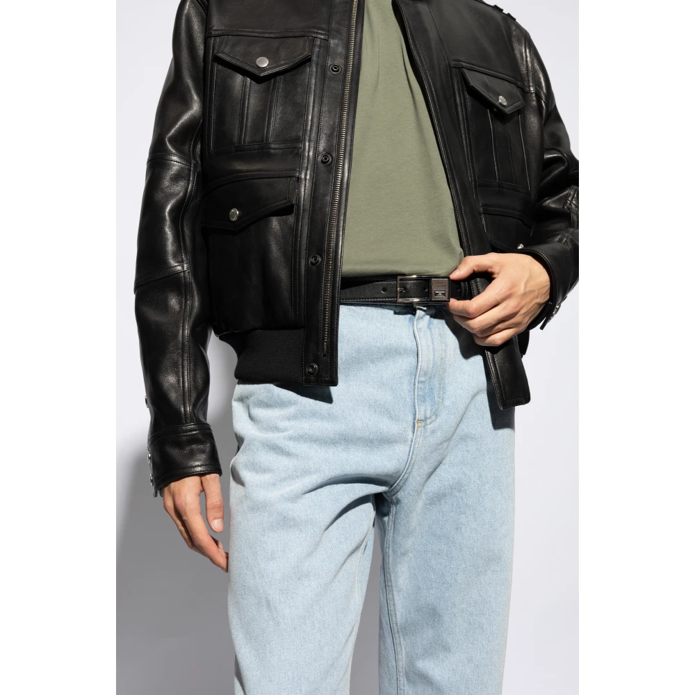 Balmain Leren Riem Black Heren