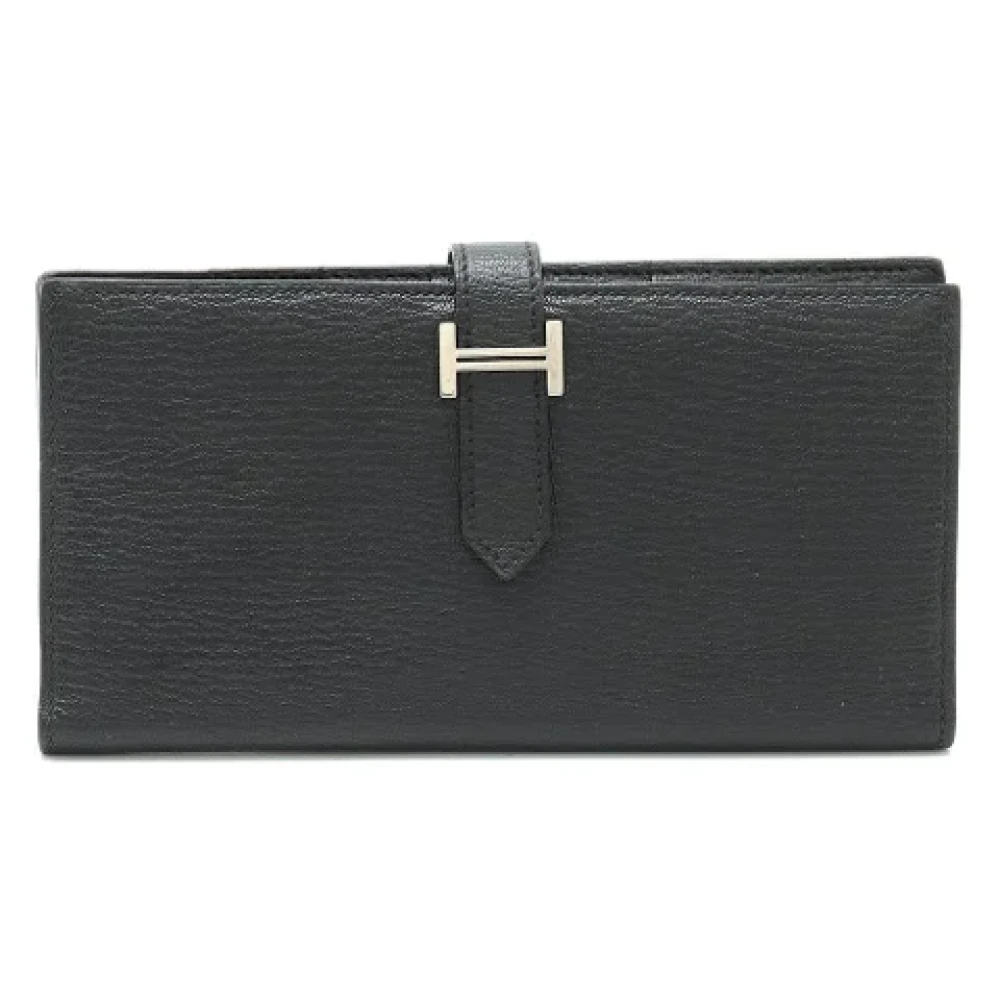 Hermès Vintage Pre-owned Leather wallets Black Heren