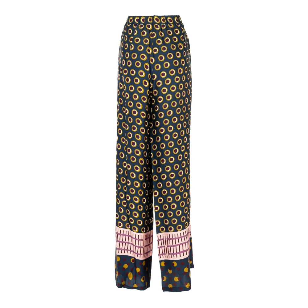 Manila Grace Blauwe Palazzo Broek voor Vrouwen Blue Dames