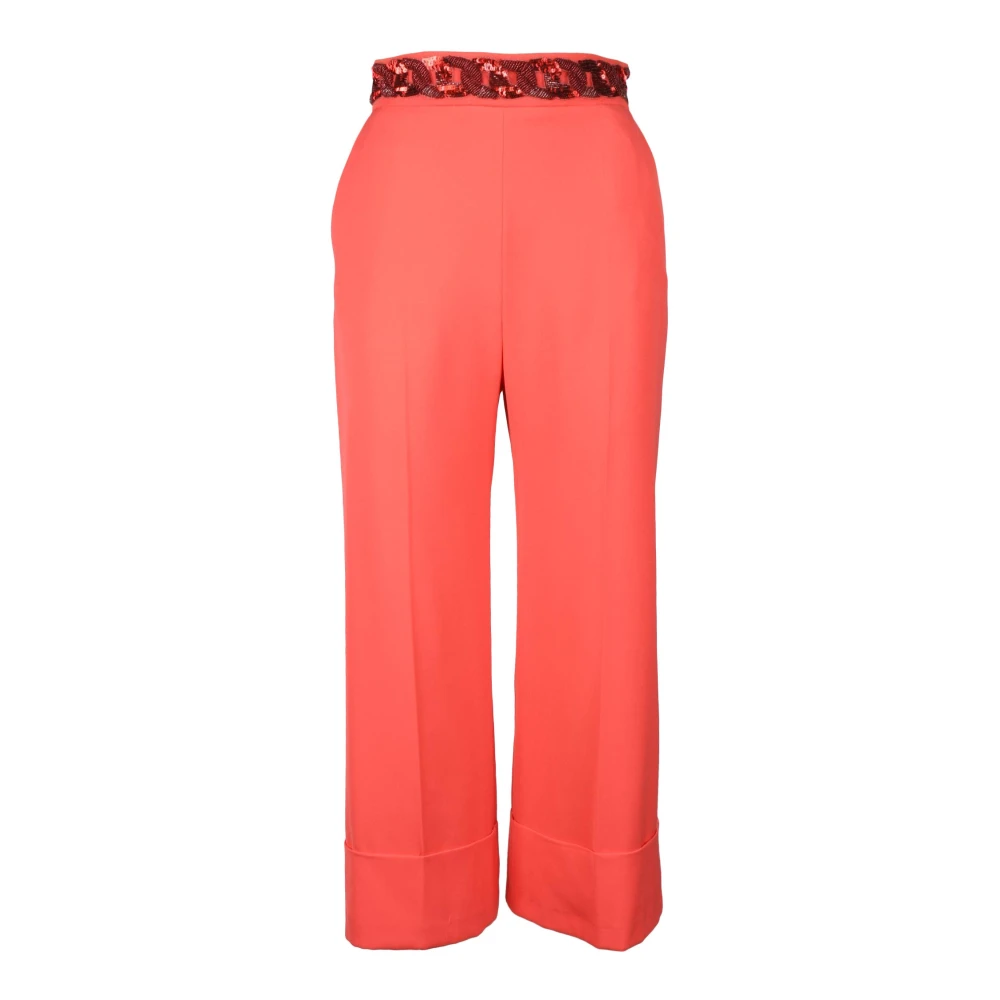 Elisabetta Franchi Elegante Stretch Broek Orange Dames
