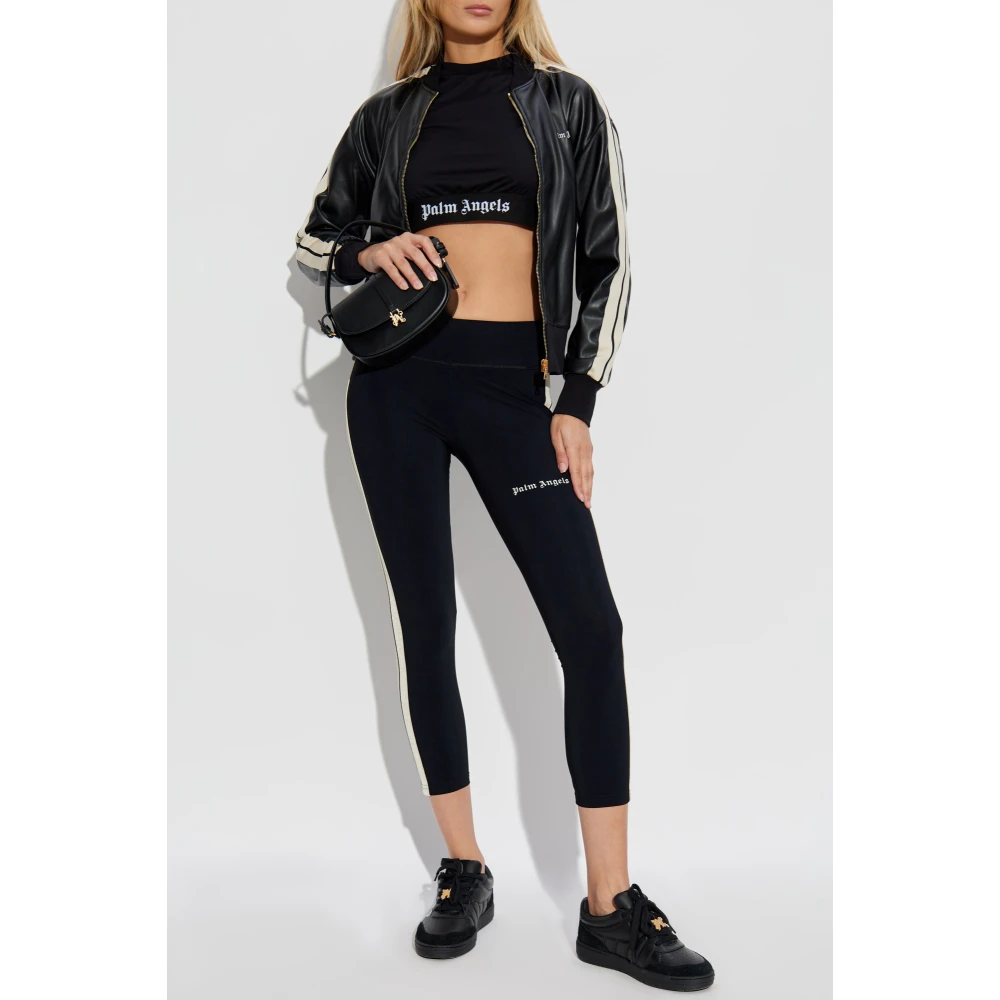 Palm Angels Top met logo Black Dames