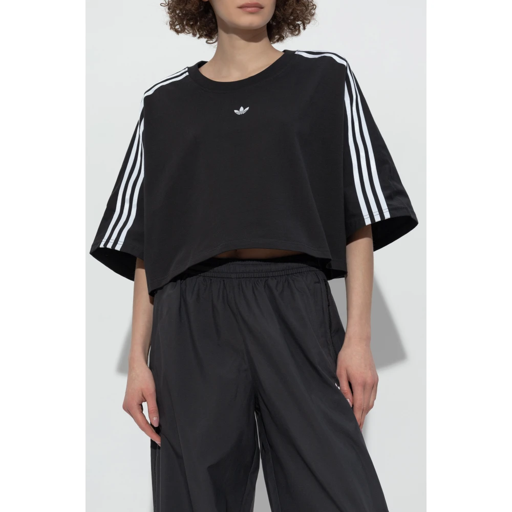 adidas Originals Korte T-shirt met logo Black Dames